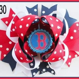 4.5 INCH MLB BOSTON RED SOX HAIRBOW